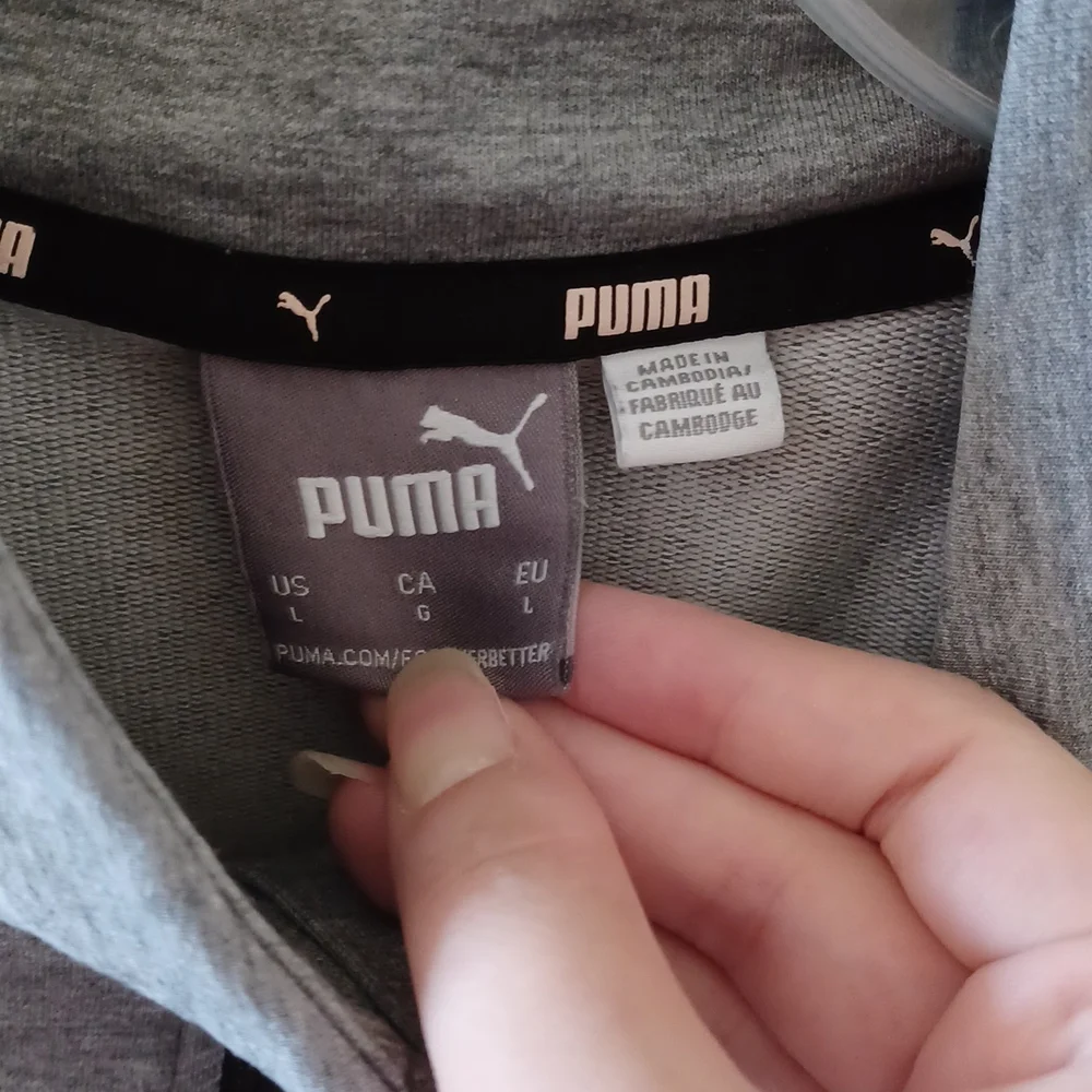 PUMA Mens Stretchlite Half Zip top,, sz L, in Heather grey